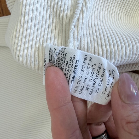 Boyish Lauper Ribbed Mini Dress Off White Organic Cotton Balloon Sleeve Small - Picture 8 of 8